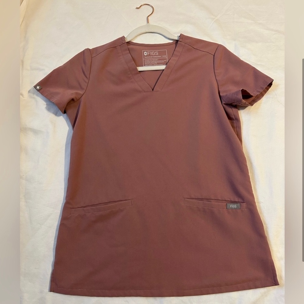 Figs Mineral Mauve XXS Scrub Top